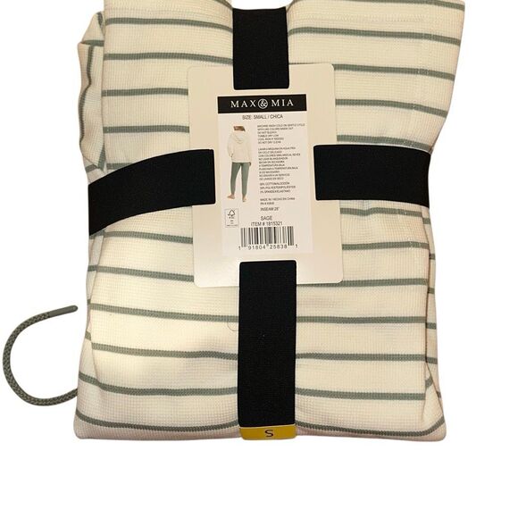 *NEW *Max and Mia striped waffle knit lounge set ladies size small - Picture 6 of 9